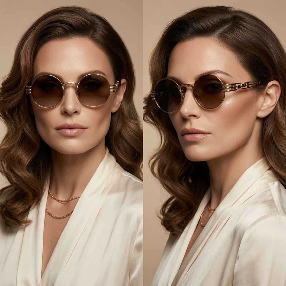 ROUND CIRCLE CLASSIC METAL SUNGLASSES WOMEN RETRO DESIGNER FASHION STEAMPUNK NEW